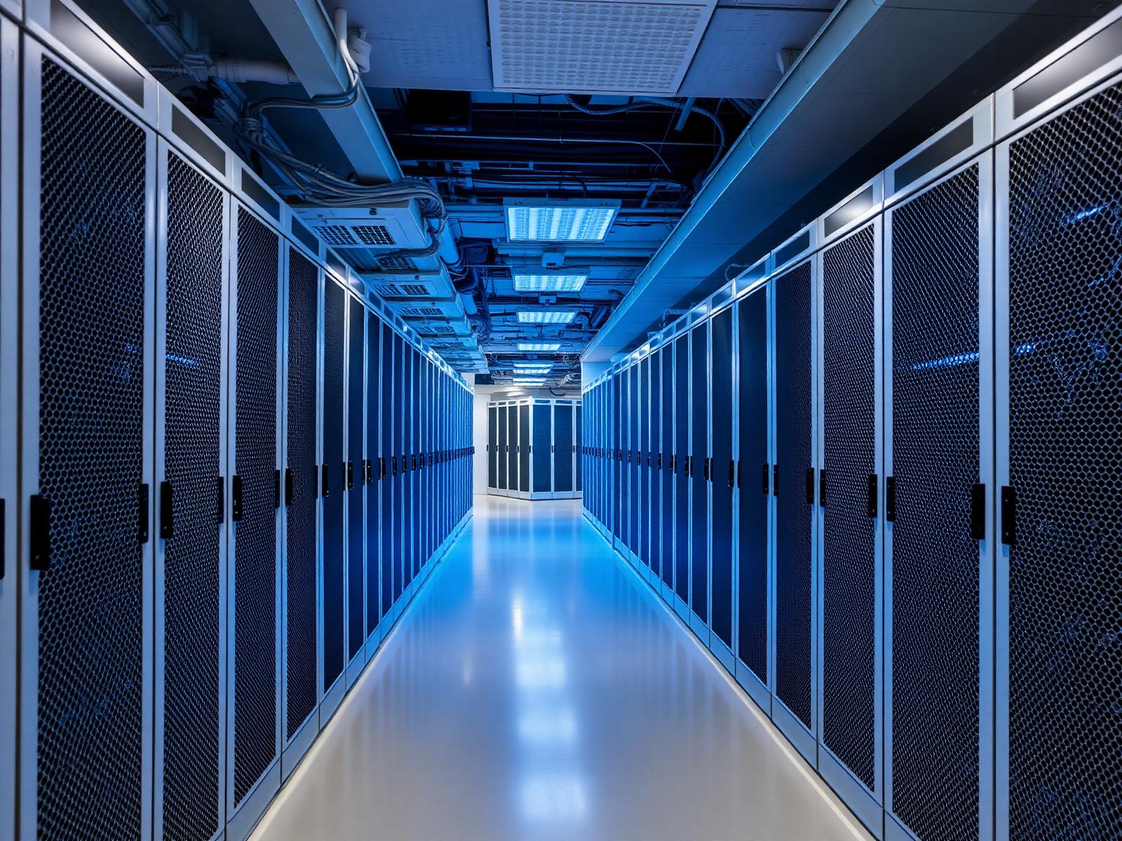 Modern data center corridor