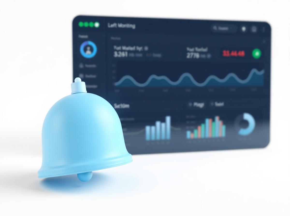 Notification bell next to a monitoring dashboard